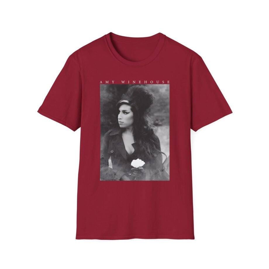 Amy Winehouse Flower Portrait Unisex Softstyle T-Shirt