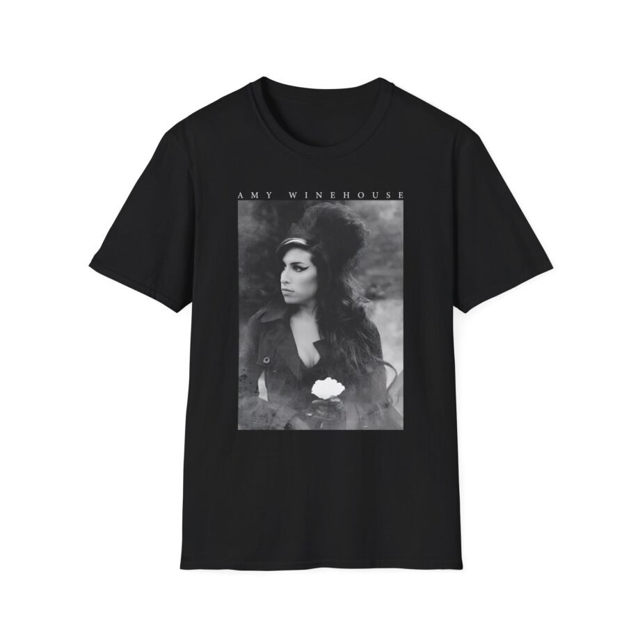 Amy Winehouse Flower Portrait Unisex Softstyle T-Shirt