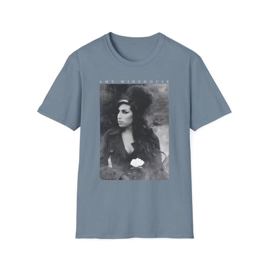 Amy Winehouse Flower Portrait Unisex Softstyle T-Shirt