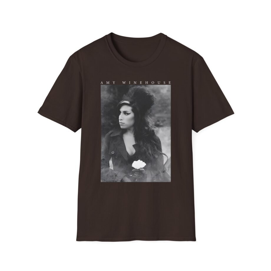 Amy Winehouse Flower Portrait Unisex Softstyle T-Shirt