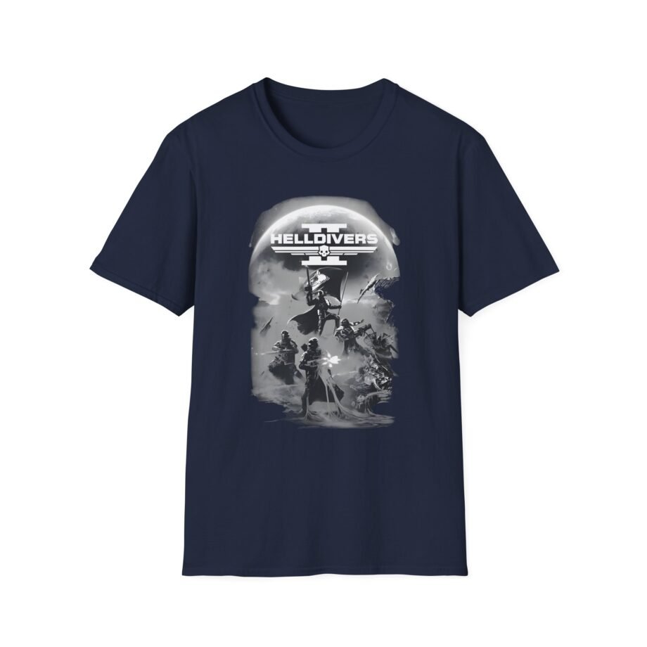 Helldivers Grayscale Game Poster Unisex Softstyle T-shirt