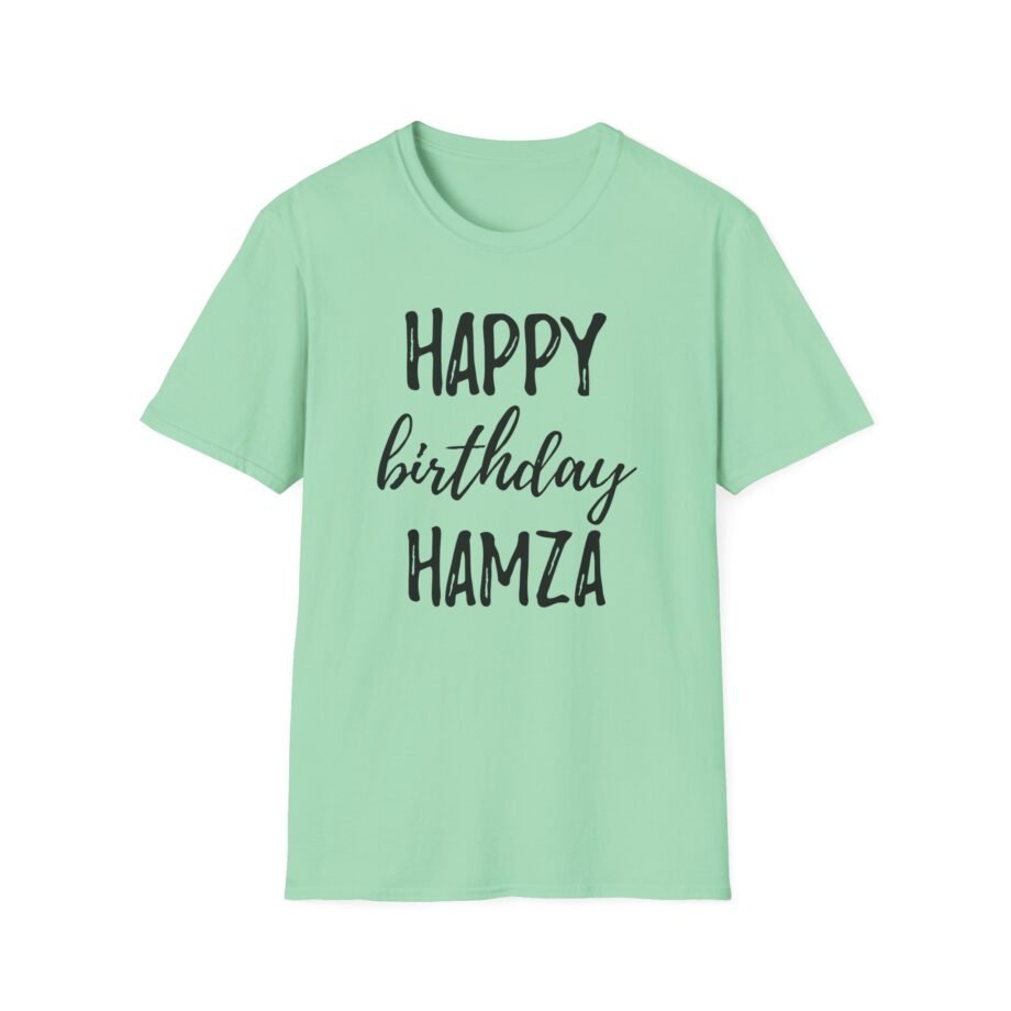 Happy Birthday Hamza Unisex Softstyle T-Shirt