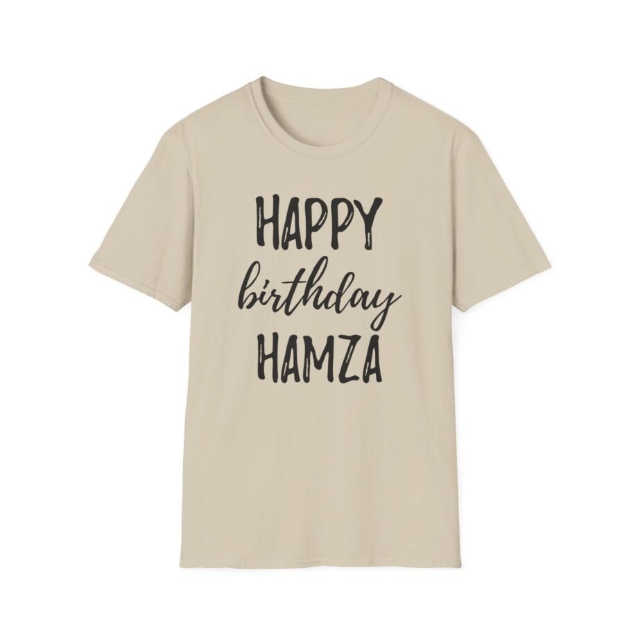 Happy Birthday Hamza Unisex Softstyle T-Shirt