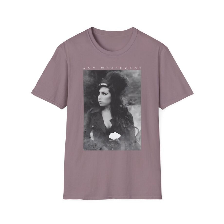 Amy Winehouse Flower Portrait Unisex Softstyle T-Shirt