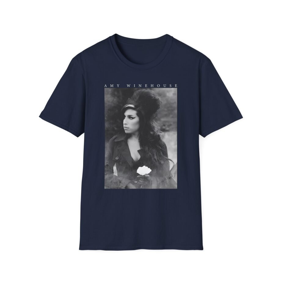 Amy Winehouse Flower Portrait Unisex Softstyle T-Shirt