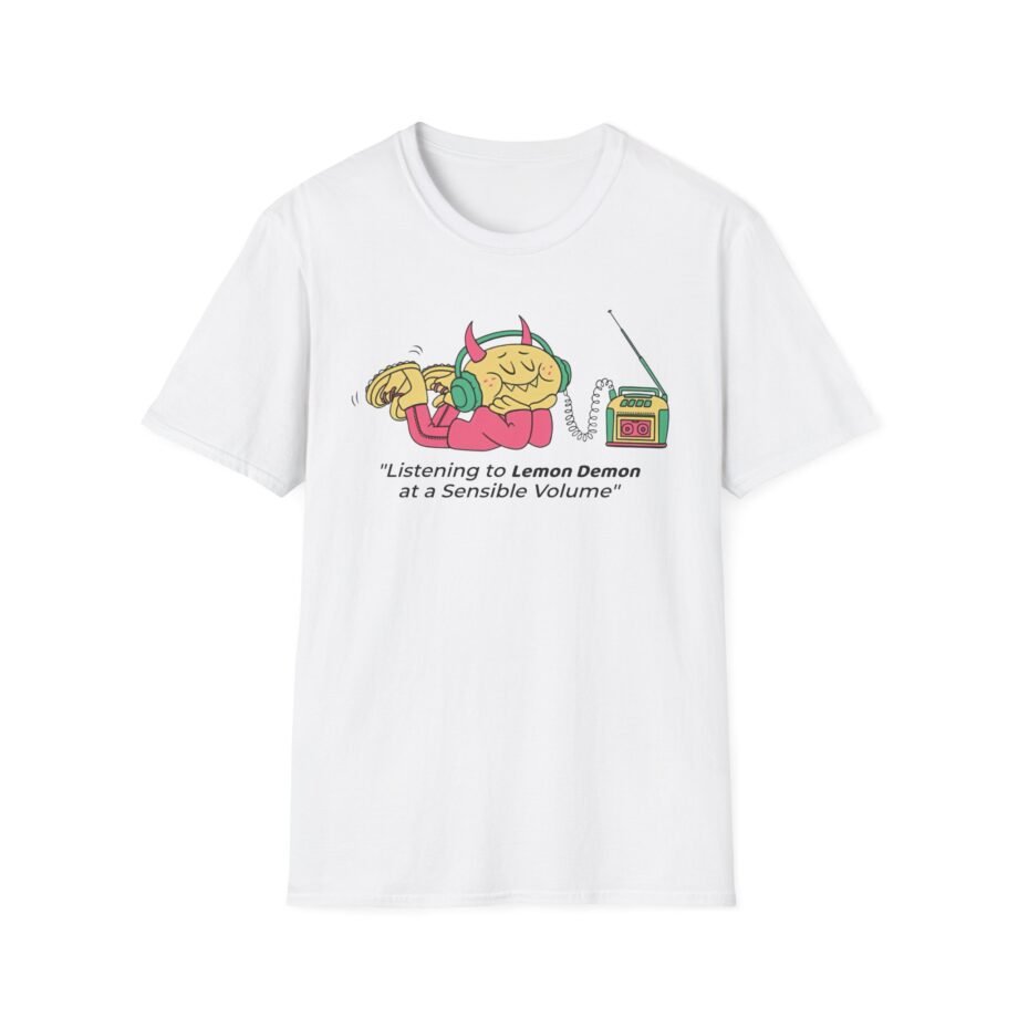 Listening to Lemon Demon at a Sensible Volume Unisex Softstyle T-Shirt