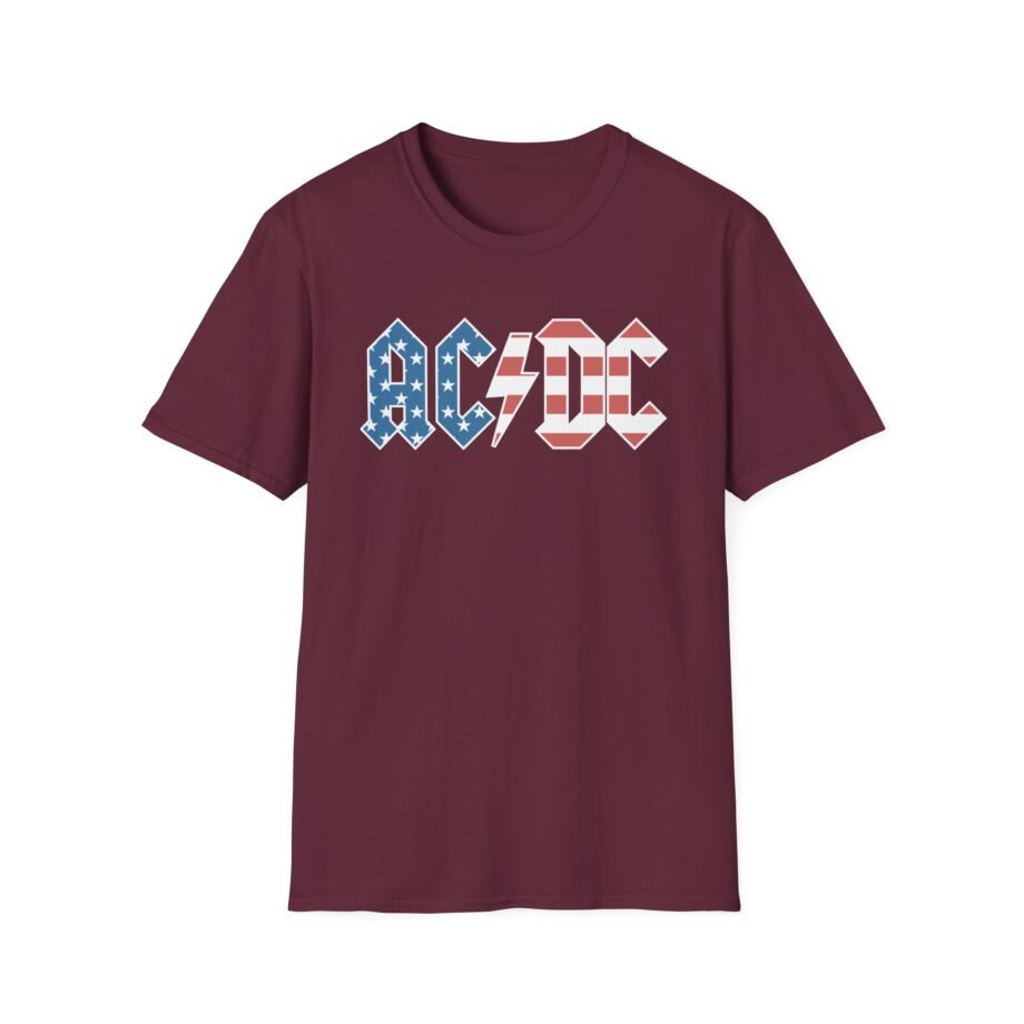 Acdc American Flag Logo Unisex Softstyle T-Shirt