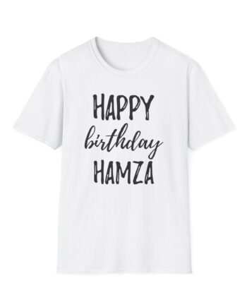 Happy Birthday Hamza Unisex Softstyle T-Shirt