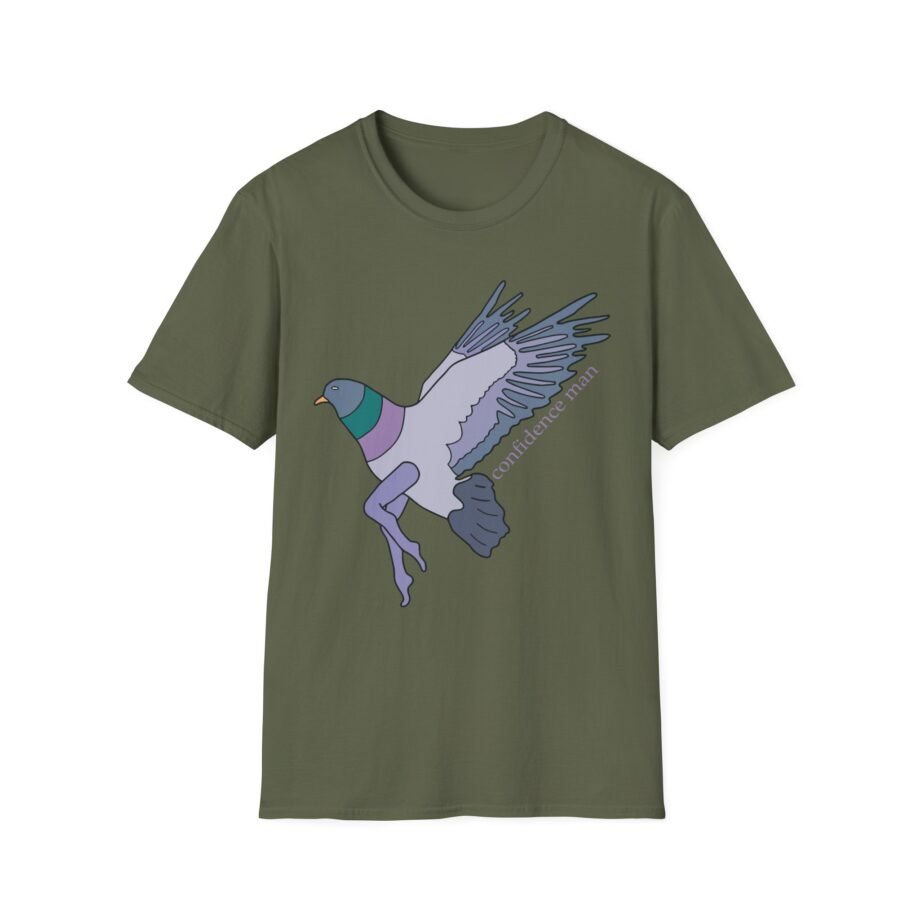 Confidence Man Pigeon Unisex Softstyle T-Shirt