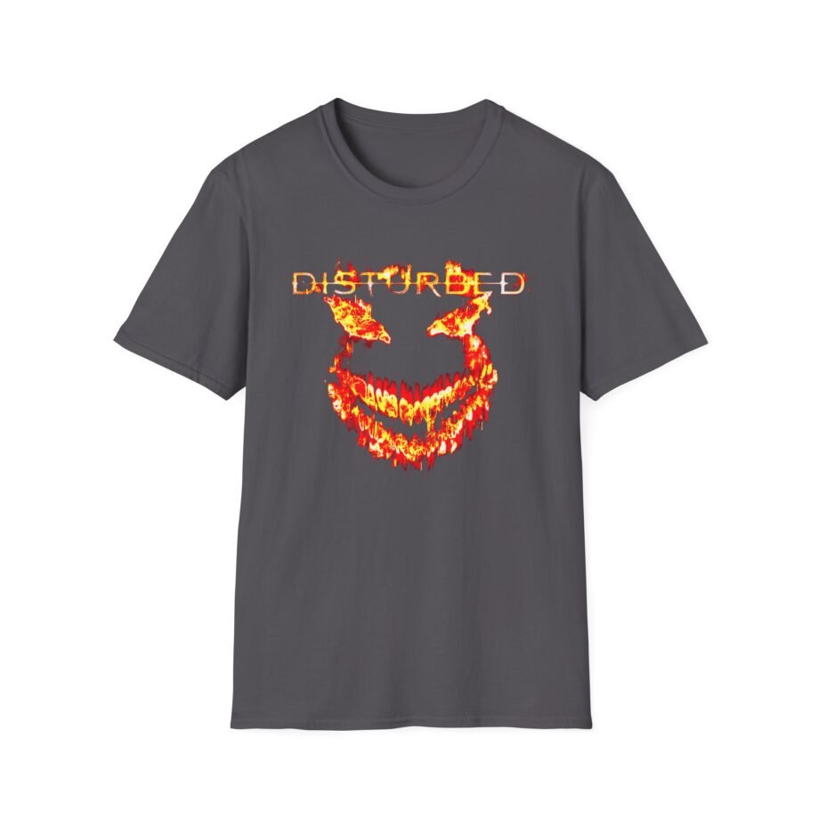 Disturbed Disturbed Face Flame Unisex Softstyle T-Shirt
