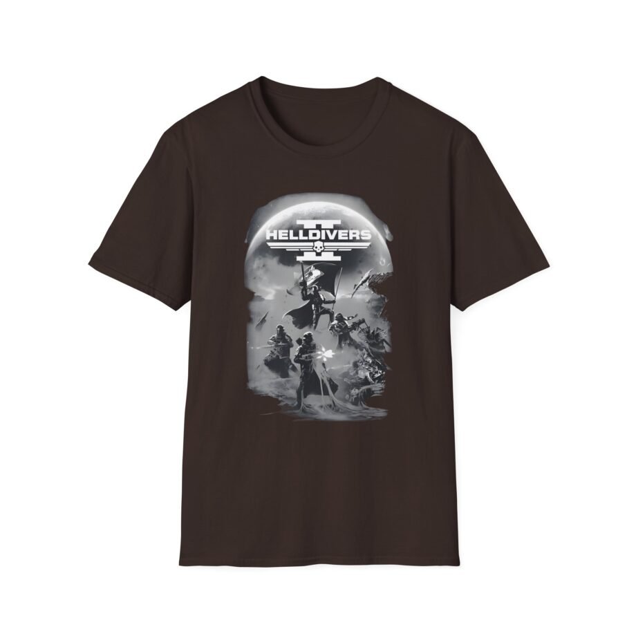 Helldivers Grayscale Game Poster Unisex Softstyle T-shirt
