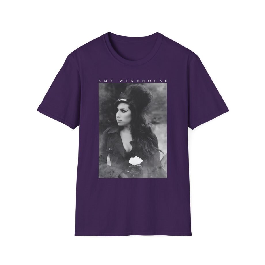 Amy Winehouse Flower Portrait Unisex Softstyle T-Shirt