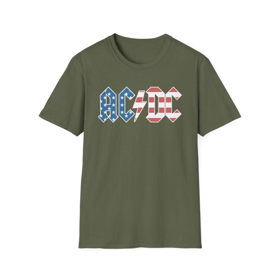 Acdc American Flag Logo Unisex Softstyle T-Shirt