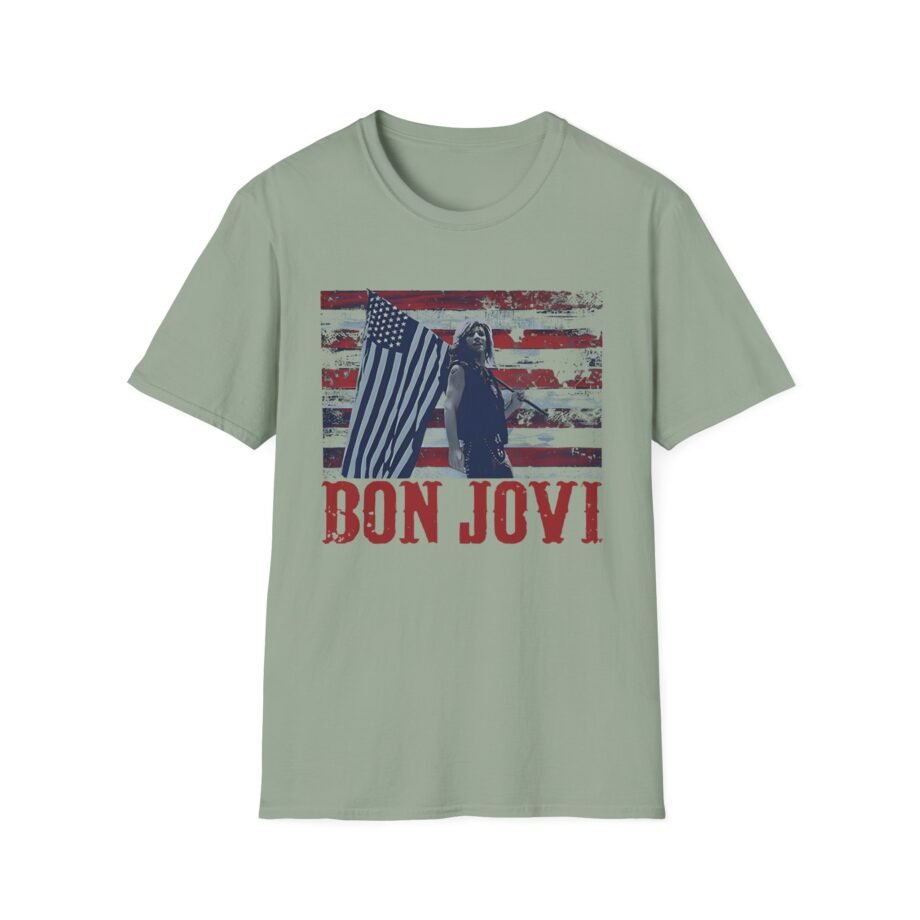 Bon Jovi American Flag Unisex Softstyle T-Shirt