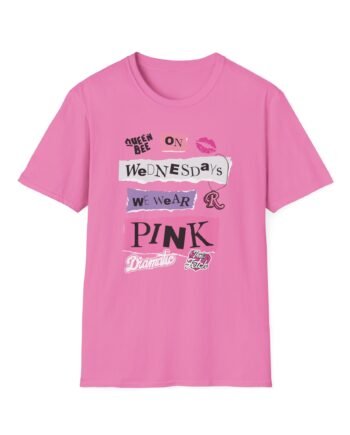 Mean Girls on Wednesdays We Wear Pink Unisex Softstyle T-Shirt