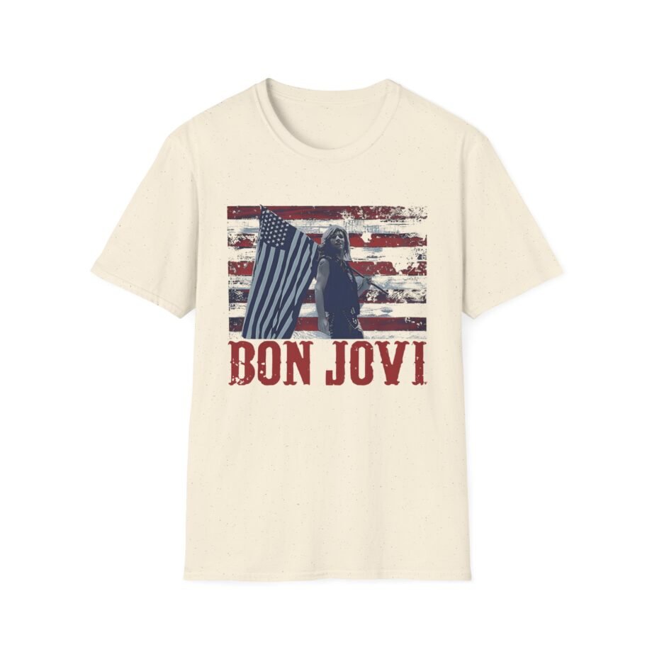 Bon Jovi American Flag Unisex Softstyle T-Shirt