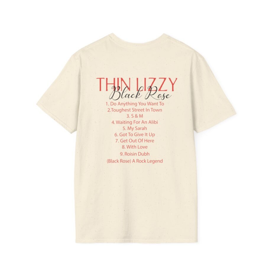 Thin Lizzy Rose Tracklist Ecru Unisex Softstyle T-Shirt