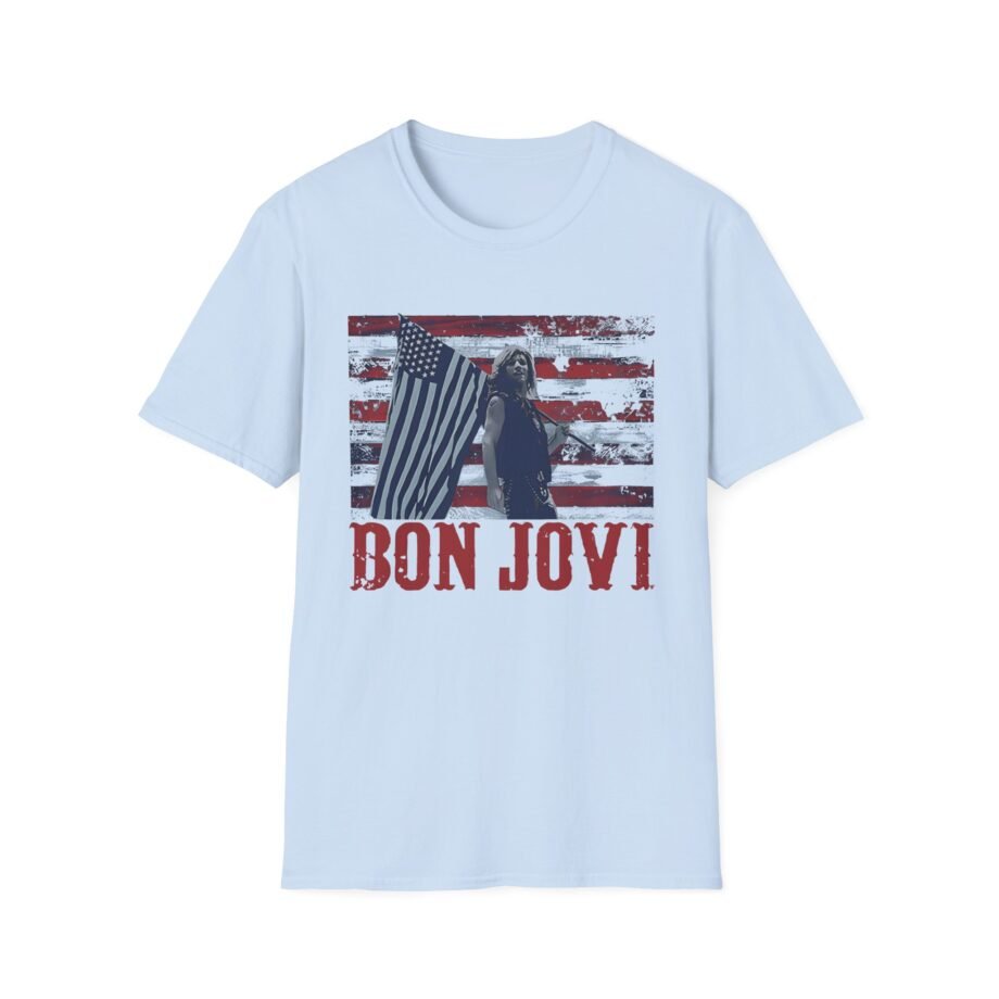 Bon Jovi American Flag Unisex Softstyle T-Shirt