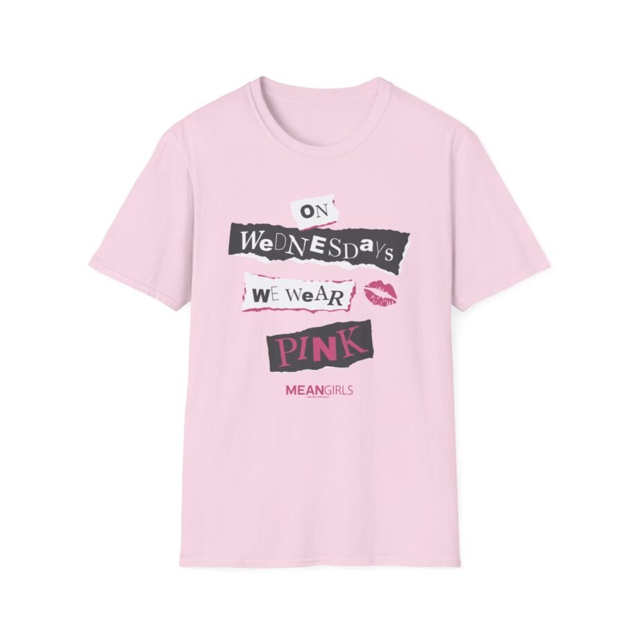 Mean Girls on Wednesdays We Wear Pink Unisex Softstyle T-Shirt