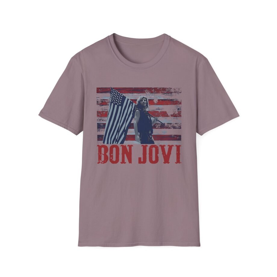 Bon Jovi American Flag Unisex Softstyle T-Shirt