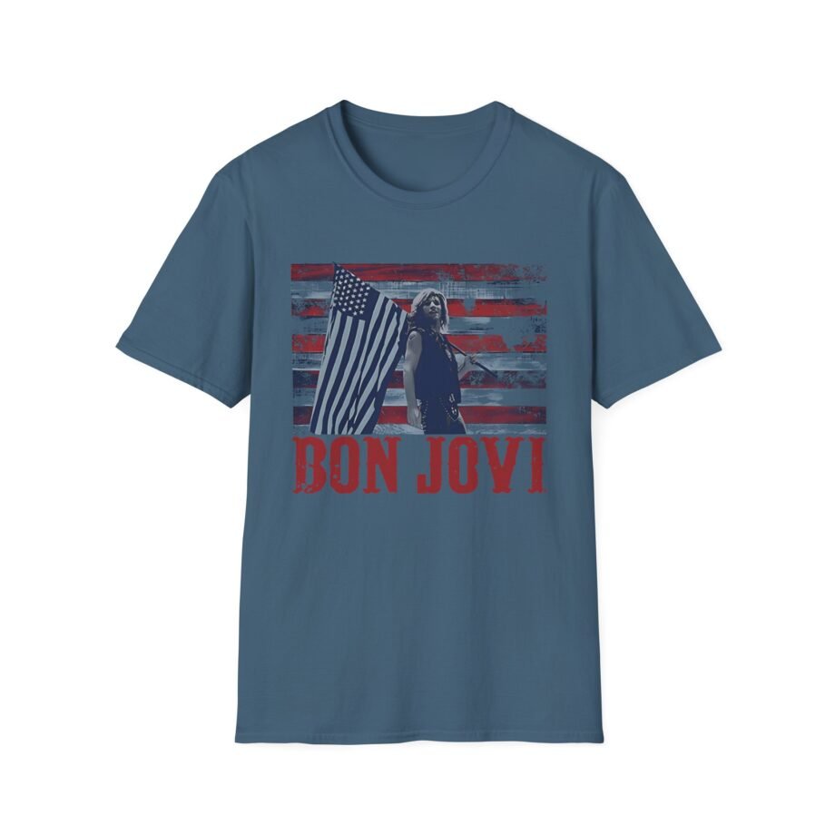 Bon Jovi American Flag Unisex Softstyle T-Shirt