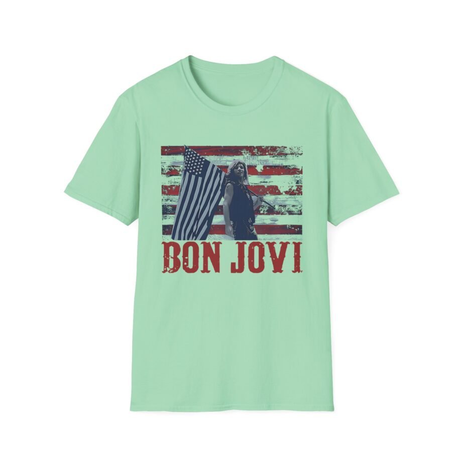 Bon Jovi American Flag Unisex Softstyle T-Shirt