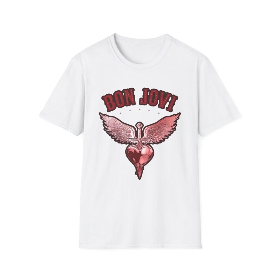 Bon Jovi Forever Red H&d Unisex Softstyle T-Shirt