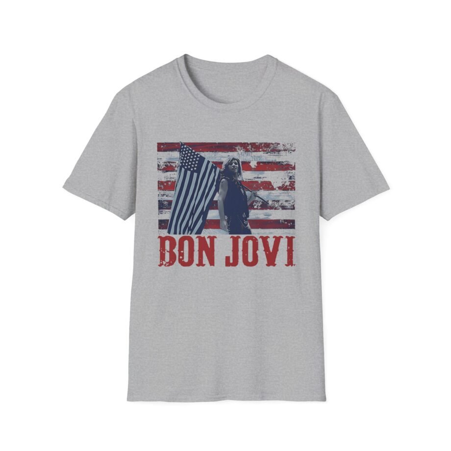 Bon Jovi American Flag Unisex Softstyle T-Shirt