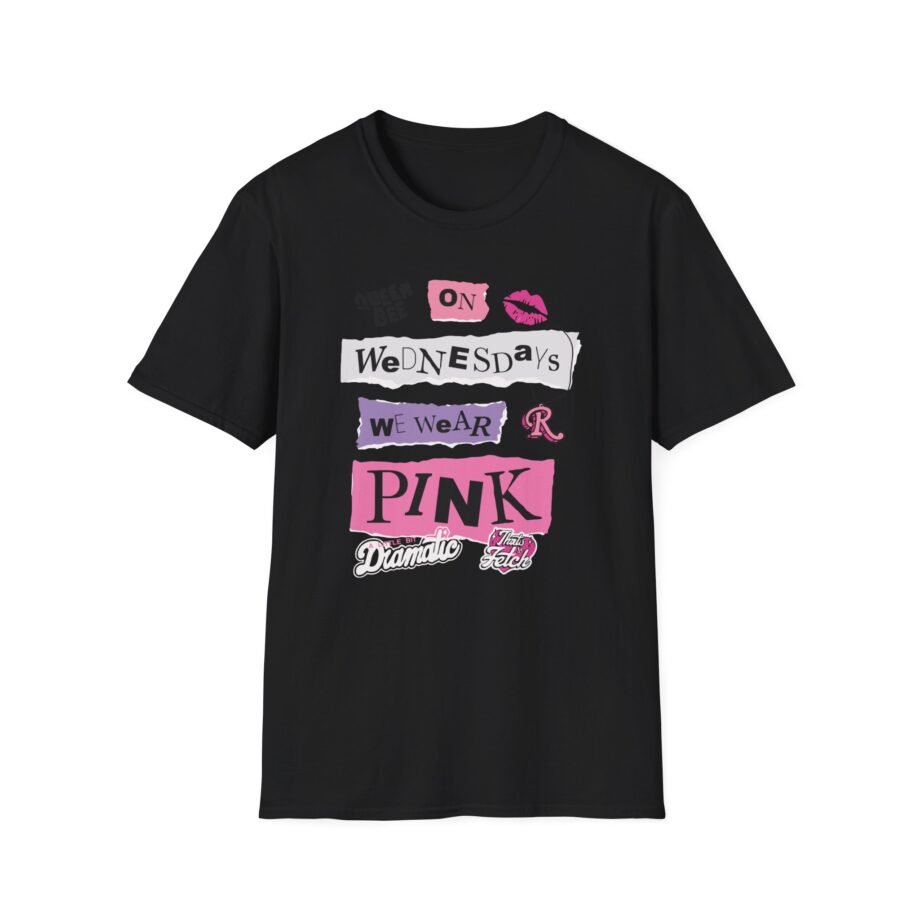 Mean Girls on Wednesdays We Wear Pink Unisex Softstyle T-Shirt