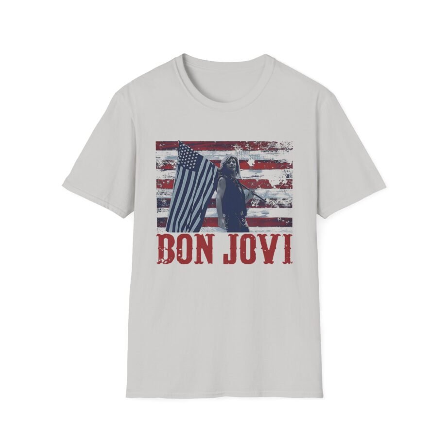 Bon Jovi American Flag Unisex Softstyle T-Shirt