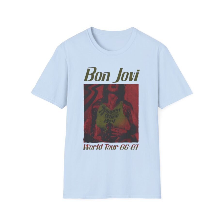 Bon Jovi Slippery When Wet Vintage World Tour Unisex Softstyle T-Shirt