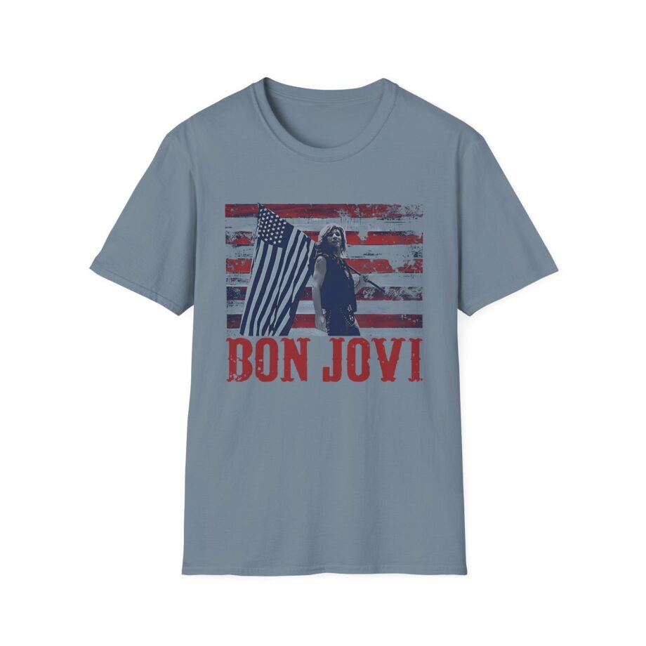 Bon Jovi American Flag Unisex Softstyle T-Shirt
