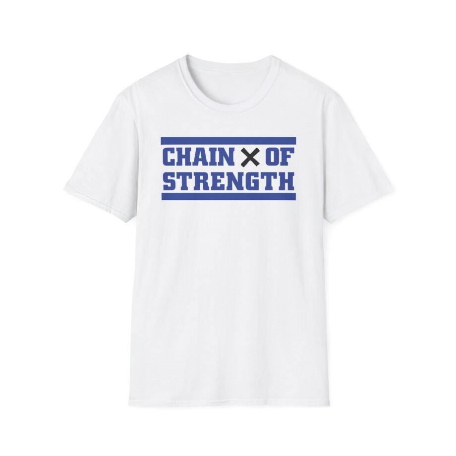 Chain of Strength What Holds Us Champion Hood on Unisex Softstyle T-shirt