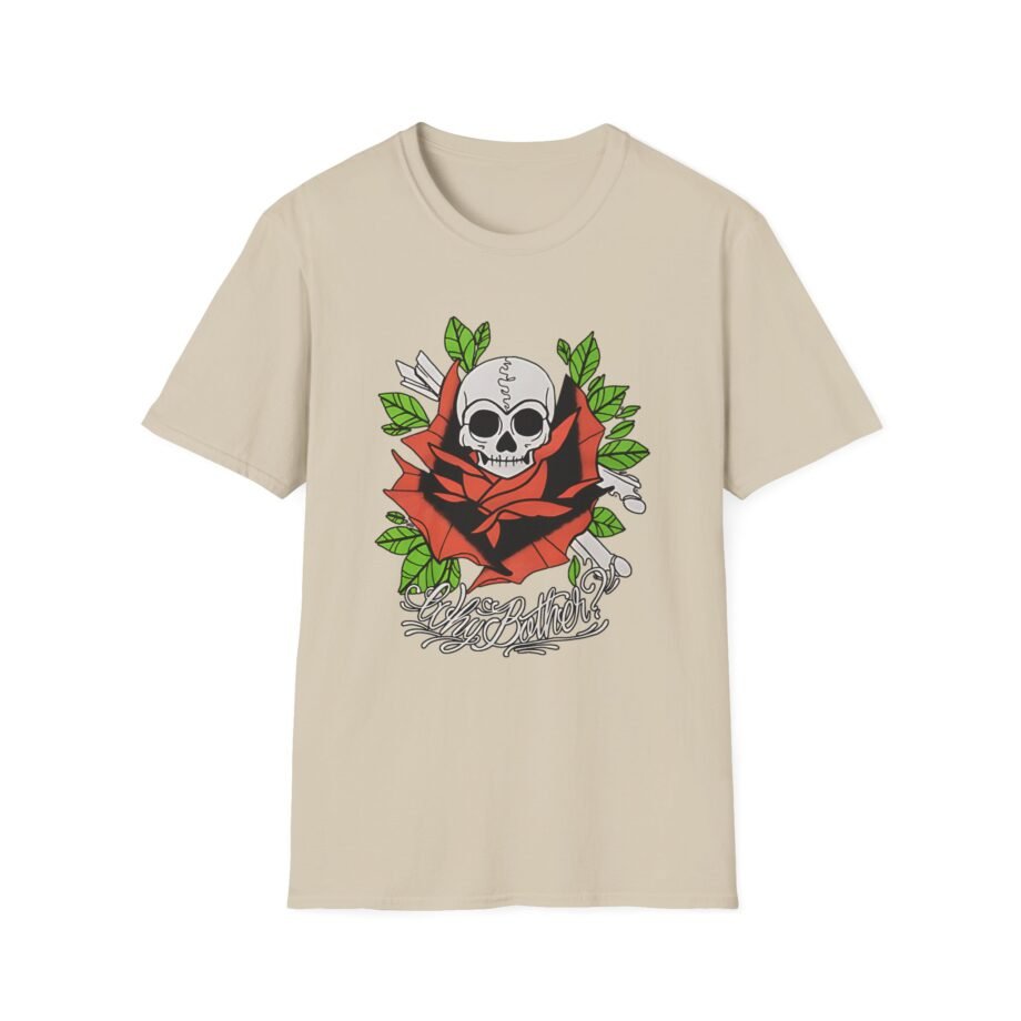 Why Bother Skull Rose Unisex Softstyle T-shirt