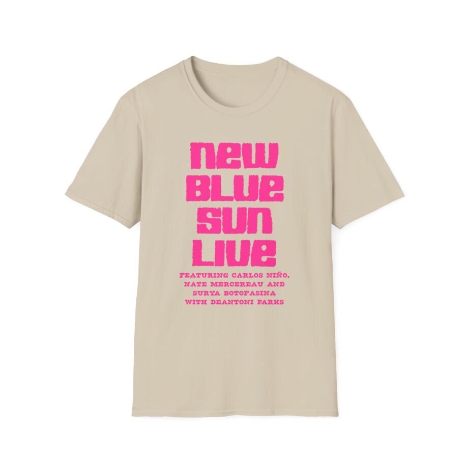 Bold Graphic T-Shirt with 'New Blue Sun Live' Print, Retro Music Tee, Unisex Apparel, Casual Wear, Gift for Music Lovers