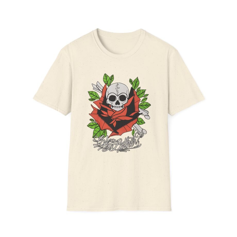 Why Bother Skull Rose Unisex Softstyle T-shirt