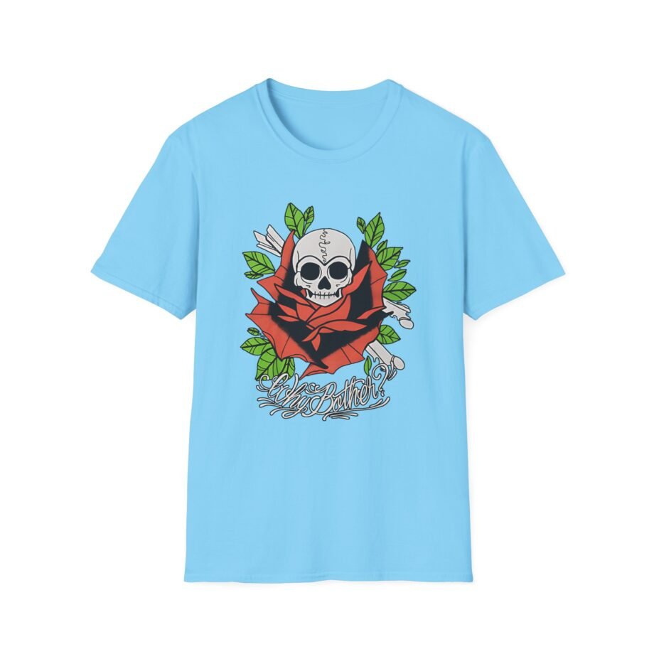 Why Bother Skull Rose Unisex Softstyle T-shirt