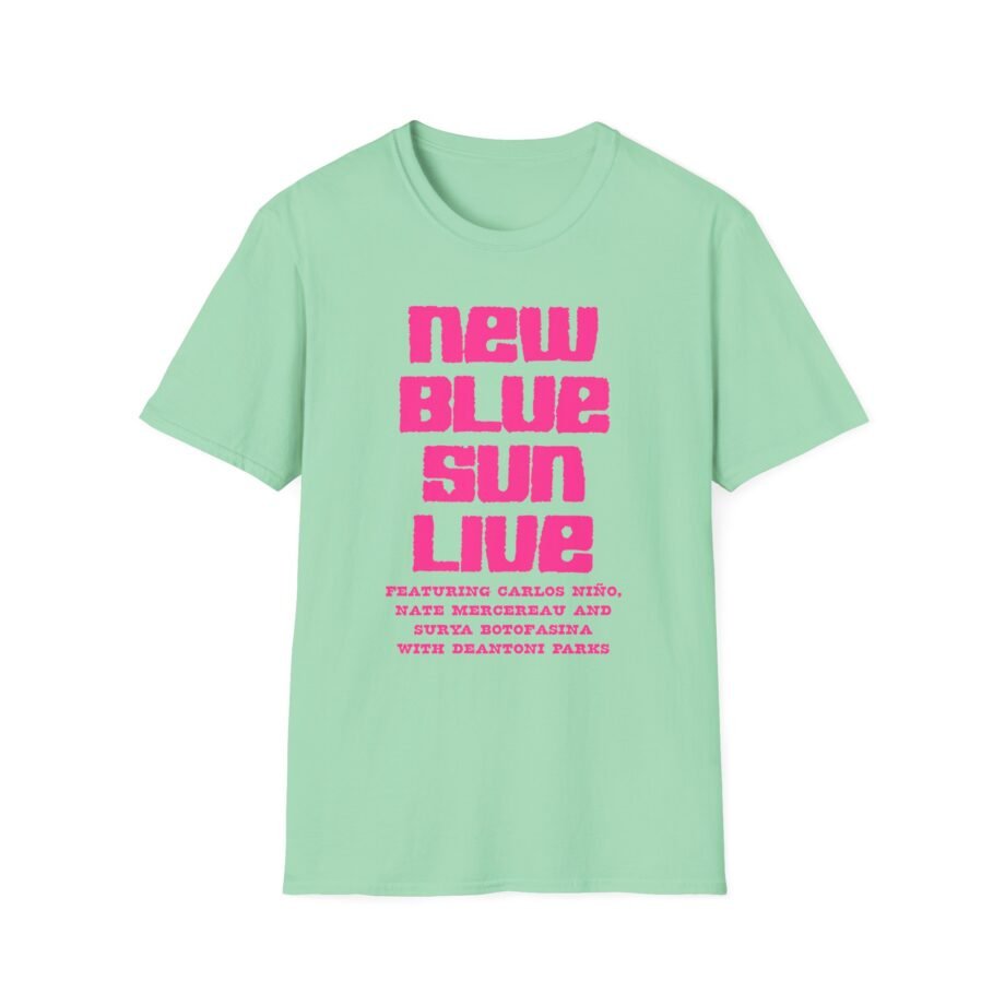 Bold Graphic T-Shirt with 'New Blue Sun Live' Print, Retro Music Tee, Unisex Apparel, Casual Wear, Gift for Music Lovers