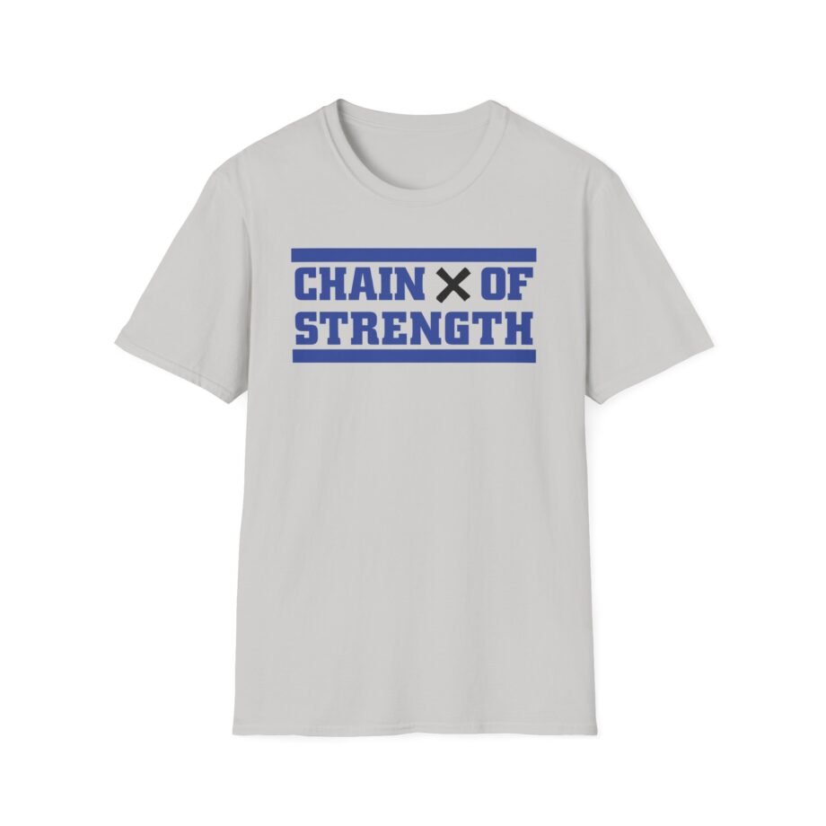 Chain of Strength What Holds Us Champion Hood on Unisex Softstyle T-shirt