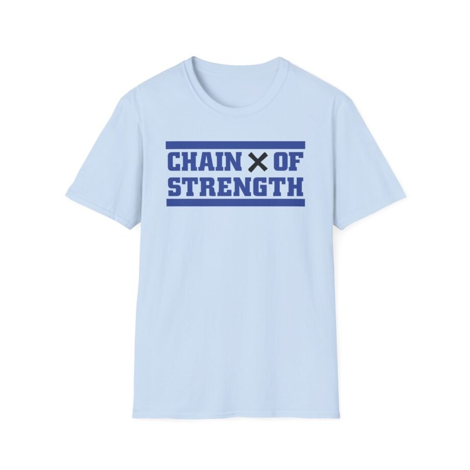 Chain of Strength What Holds Us Champion Hood on Unisex Softstyle T-shirt