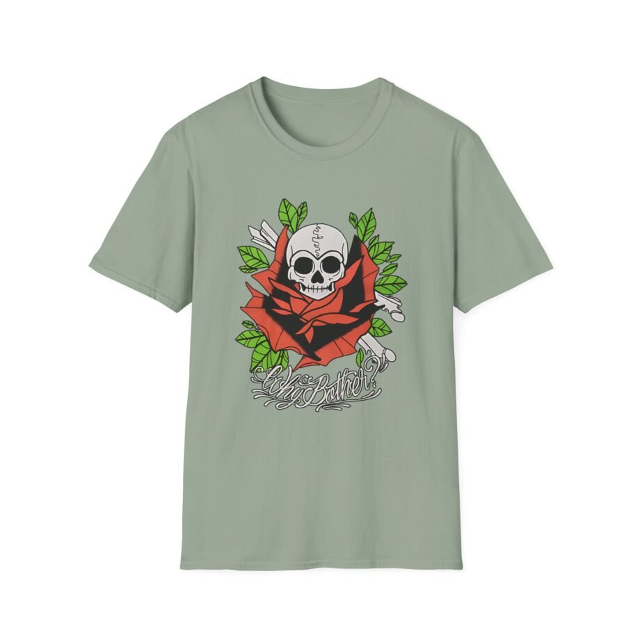 Why Bother Skull Rose Unisex Softstyle T-shirt