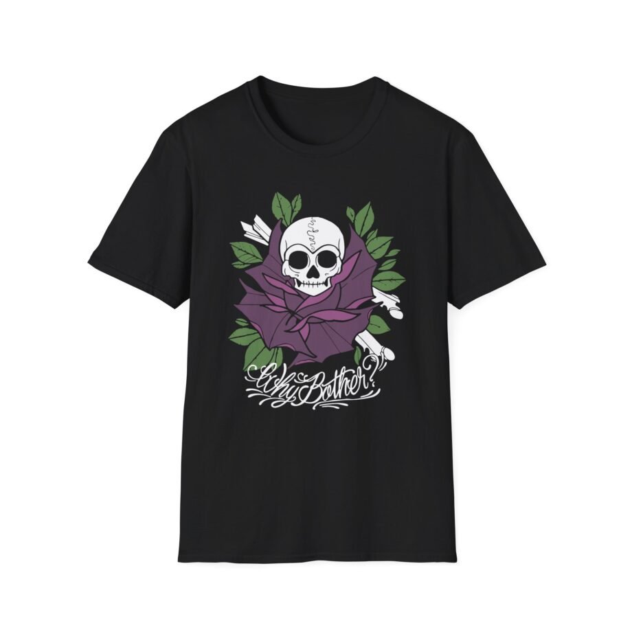Why Bother? Skull Rose Unisex Softstyle T-shirt