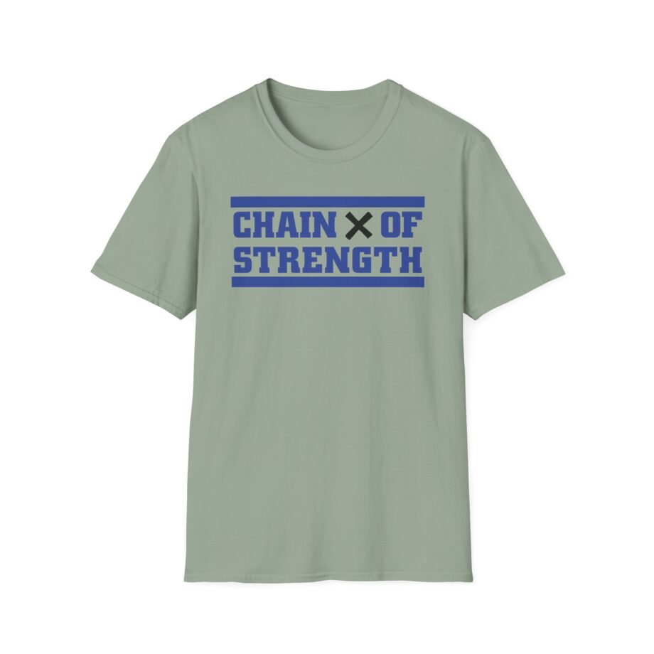 Chain of Strength What Holds Us Champion Hood on Unisex Softstyle T-shirt