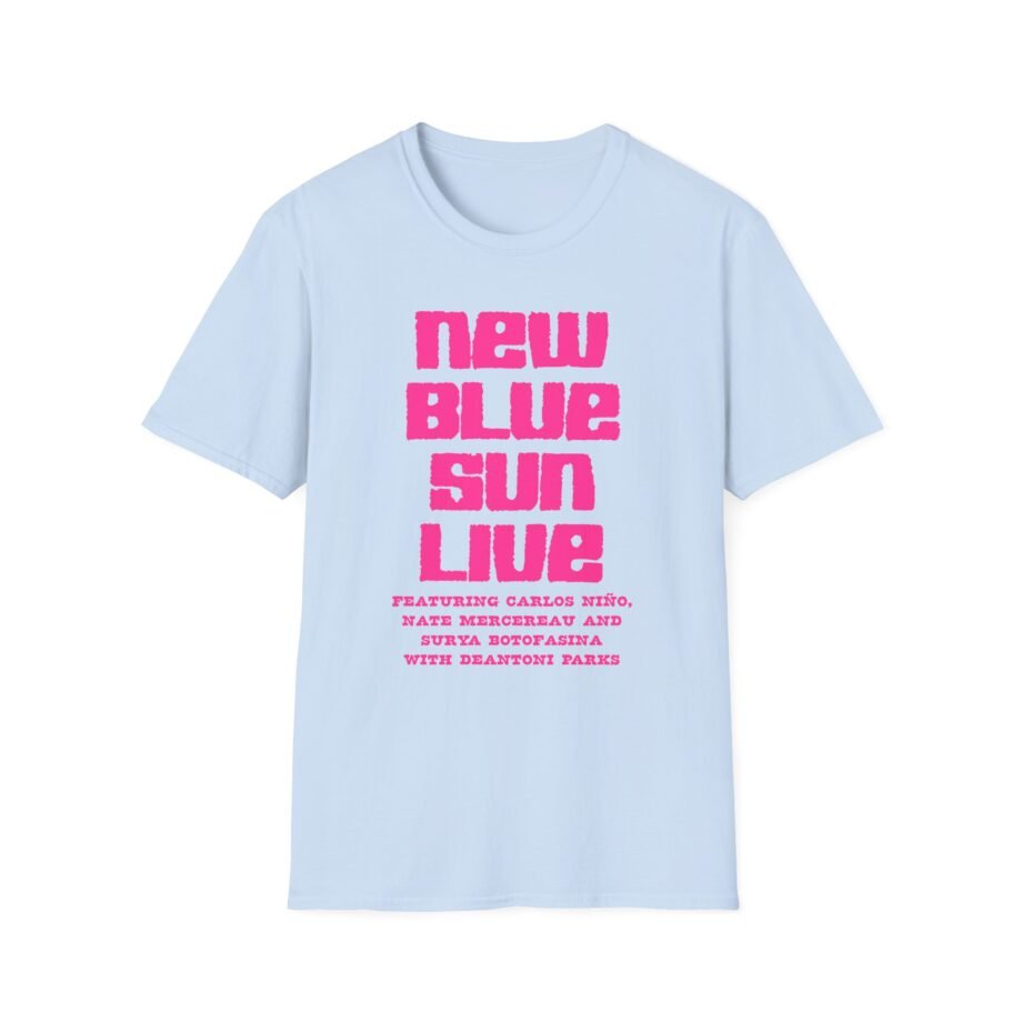 Bold Graphic T-Shirt with 'New Blue Sun Live' Print, Retro Music Tee, Unisex Apparel, Casual Wear, Gift for Music Lovers