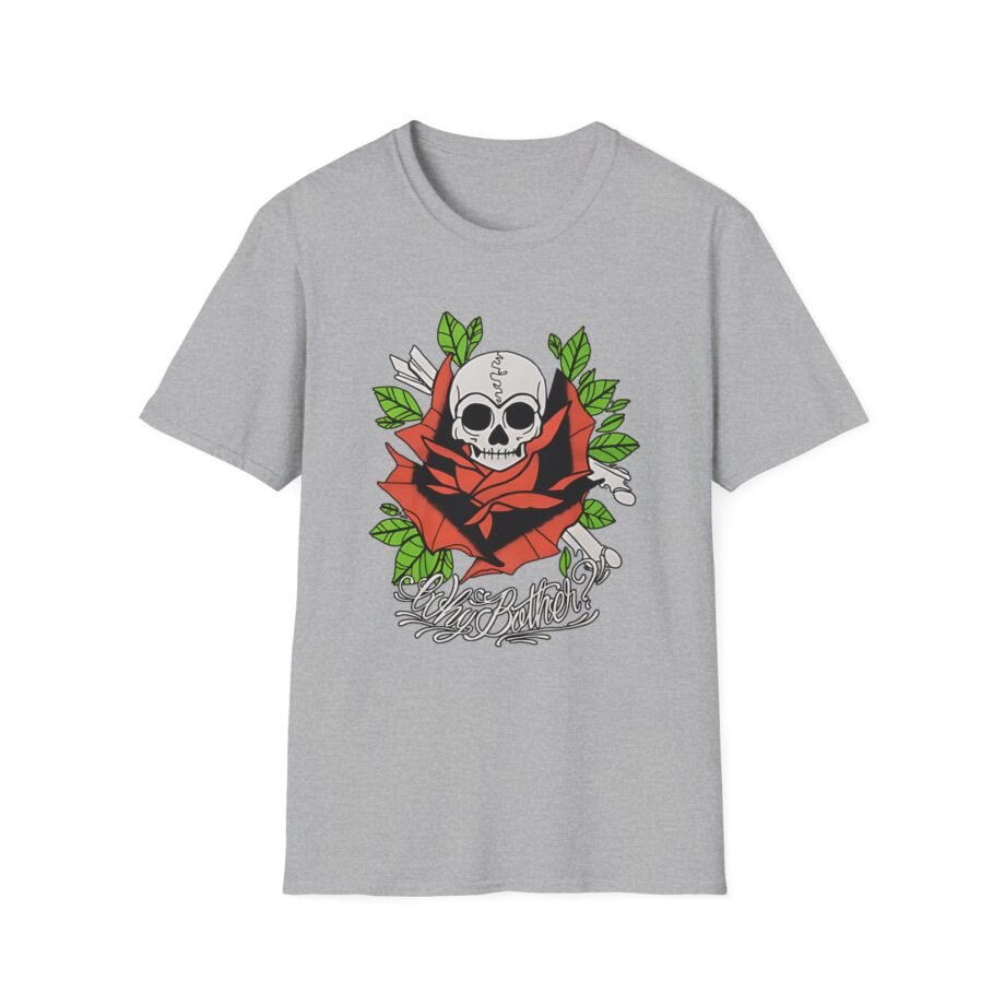 Why Bother Skull Rose Unisex Softstyle T-shirt