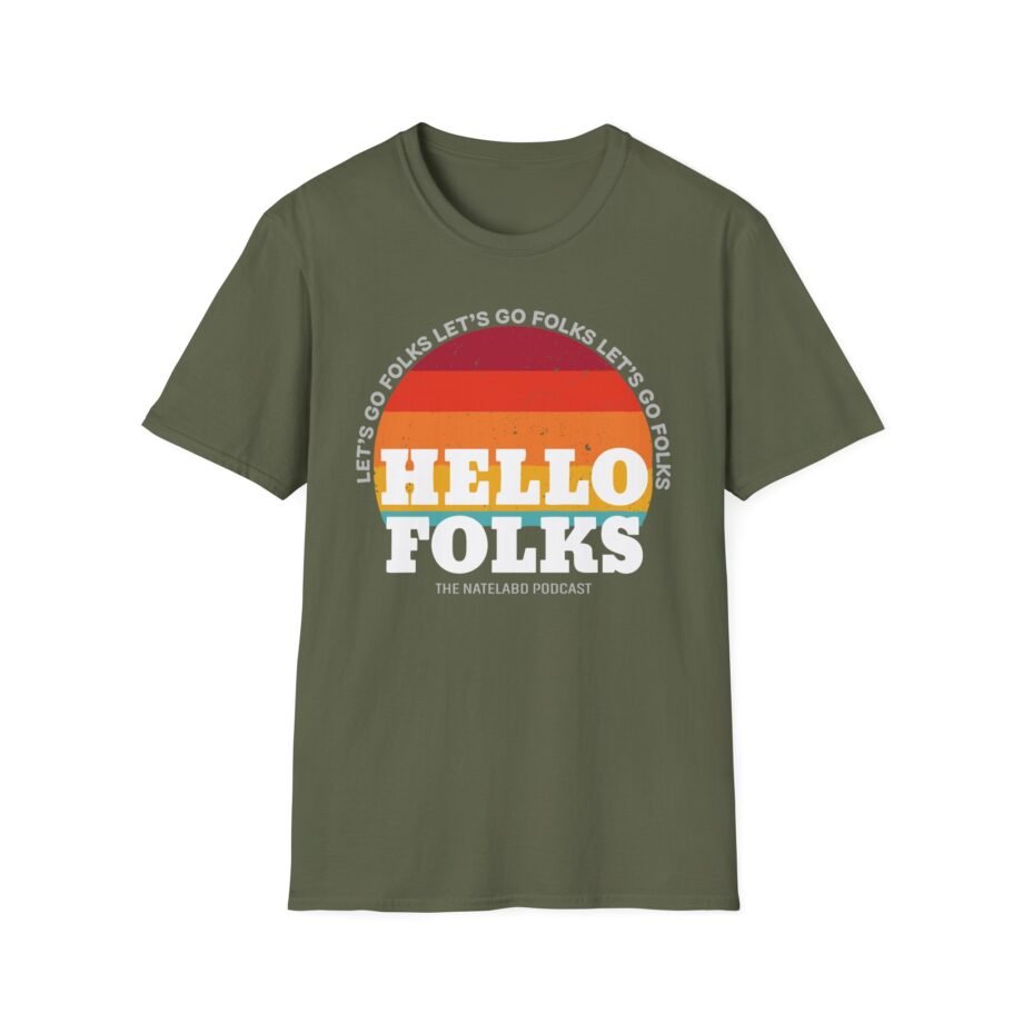 Nate Bargatze Hello Folks Unisex Softstyle T-shirt