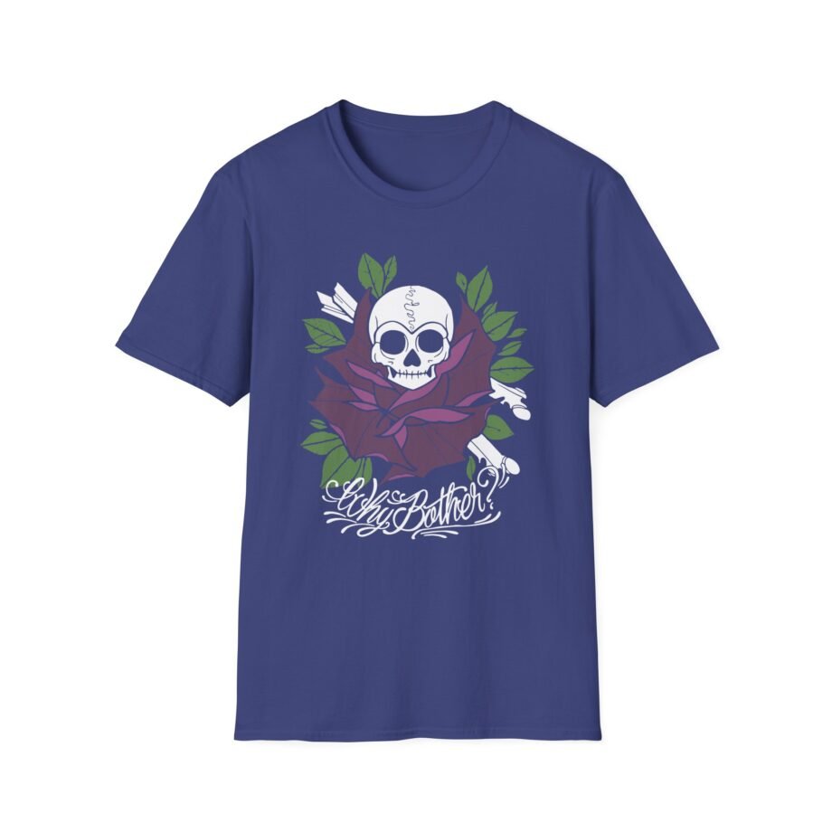 Why Bother? Skull Rose Unisex Softstyle T-shirt