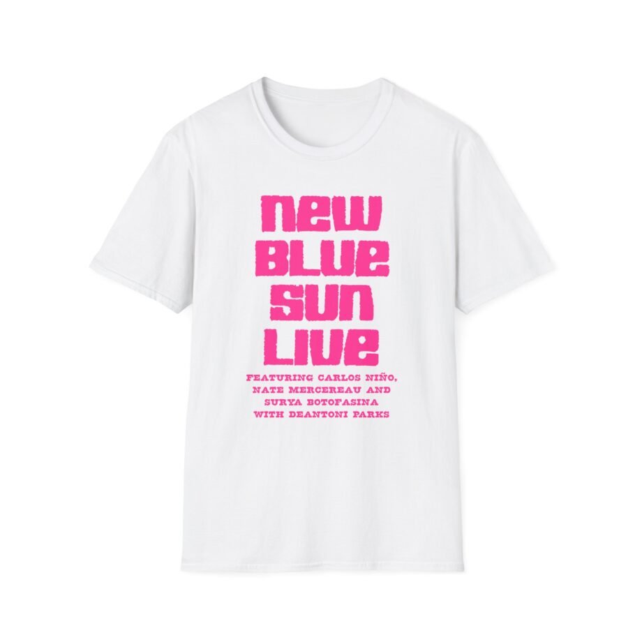 Bold Graphic T-Shirt with 'New Blue Sun Live' Print, Retro Music Tee, Unisex Apparel, Casual Wear, Gift for Music Lovers