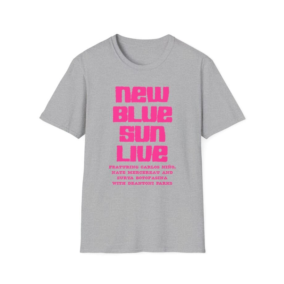 Bold Graphic T-Shirt with 'New Blue Sun Live' Print, Retro Music Tee, Unisex Apparel, Casual Wear, Gift for Music Lovers