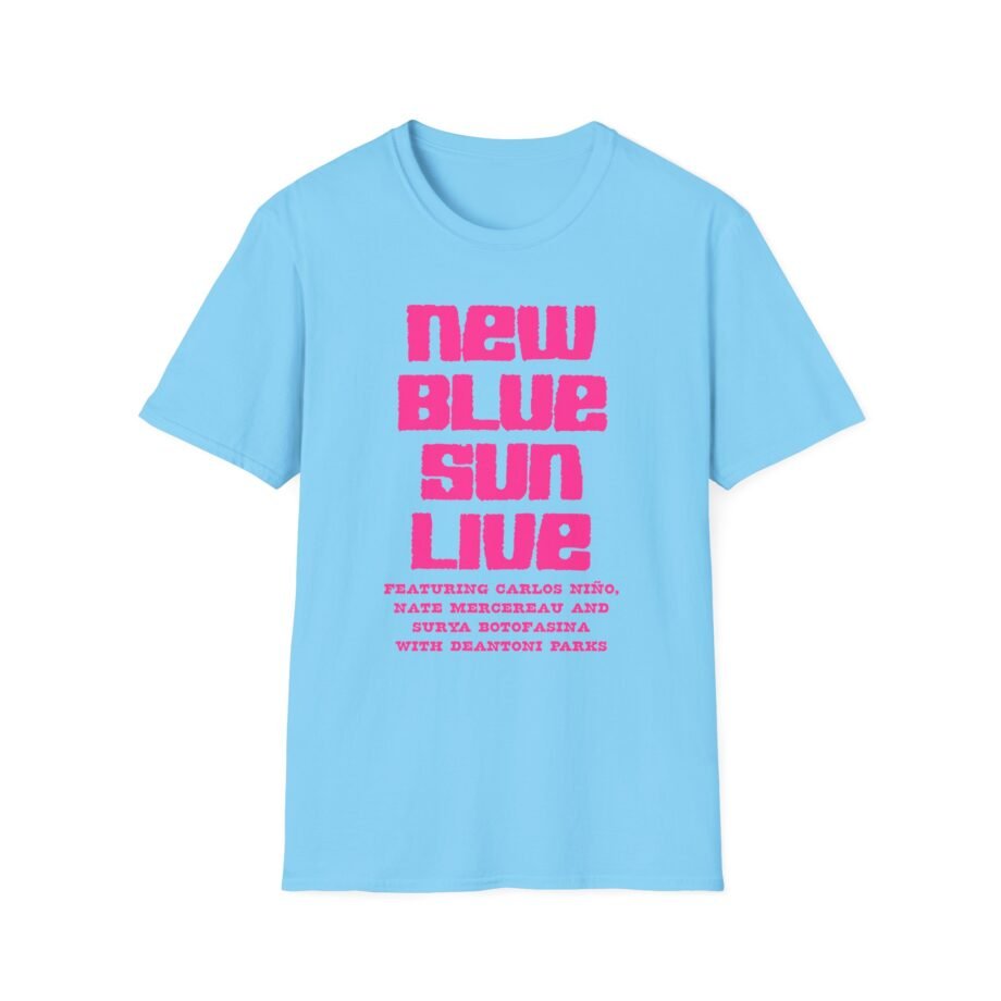Bold Graphic T-Shirt with 'New Blue Sun Live' Print, Retro Music Tee, Unisex Apparel, Casual Wear, Gift for Music Lovers